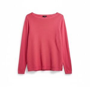 Talbots Women's Sweater Pet.Large Coral Pink Boat Neck Long Sleeve Cotton Blend